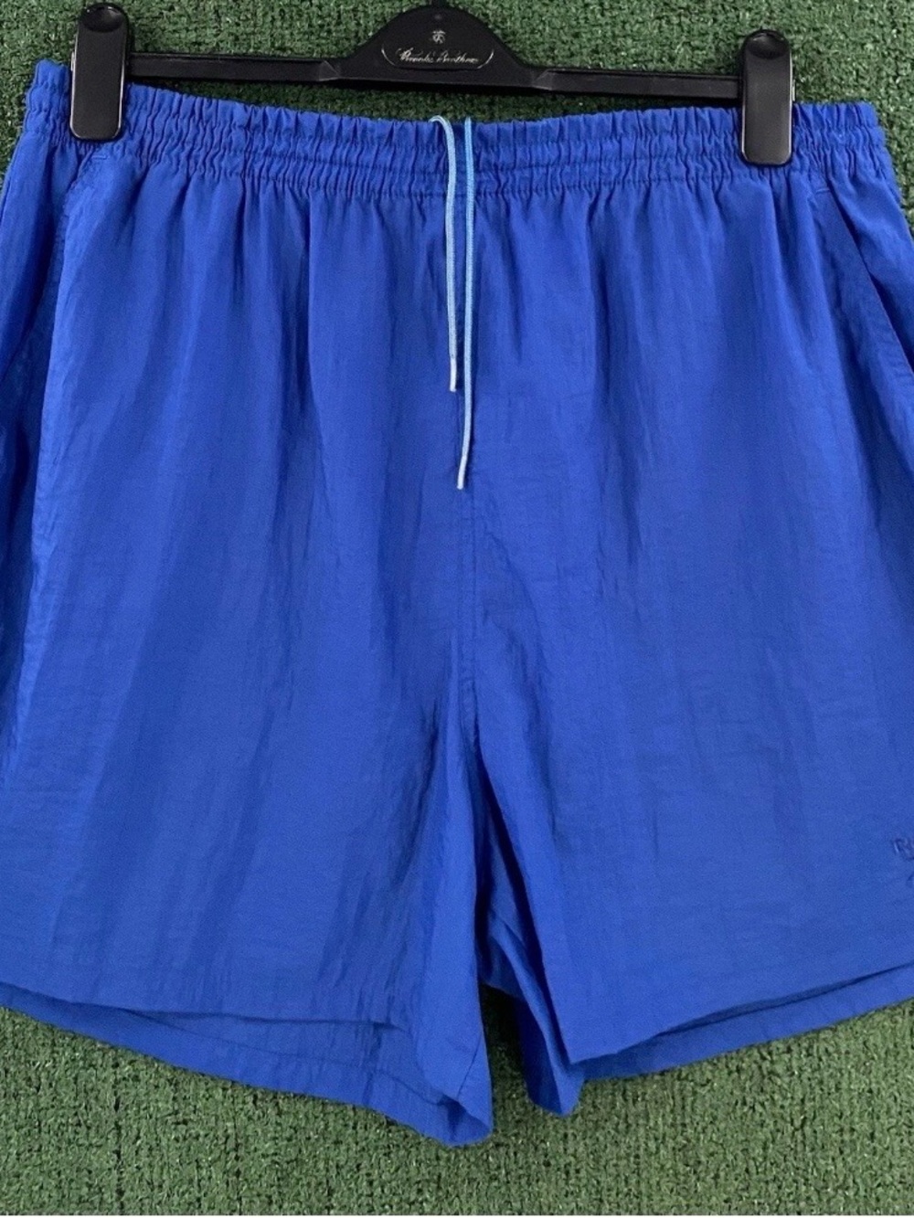 VTG 90’s Reebok Embroidered Logo Royal Blue Windbreaker Shorts W/Pockets Mens XL